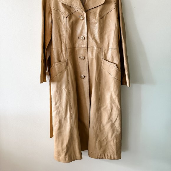 1970s VINTAGE LEDA SPAIN  by Groper LEATHER COAT - Picture 6 of 11